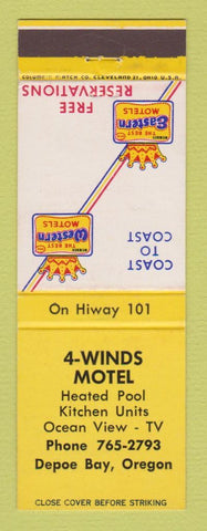 Matchbook Cover - Best Western 4 Winds Motel Depoe Bay OR