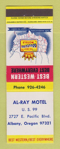 Matchbook Cover - Best Western Al Ray Motel Albany OR