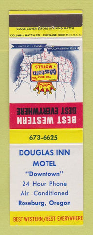 Matchbook Cover - Best Western Douglas Inn Motel Roseburg OR