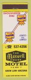 Matchbook Cover - Best Western Maxwell House Motel Show Low AZ