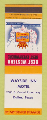 Matchbook Cover - Best Western Wayside Inn Motel Dallas TX