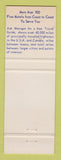 Matchbook Cover - Best Western Olive Tree Inn San Luis Obispo CA