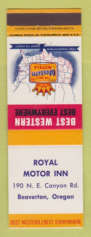 Matchbook Cover - Best Western Royal Motor Inn Beaverton OR