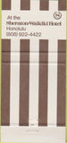 Matchbook Cover - Safari Steak House Sheraton Honolulu HI 30 Strike
