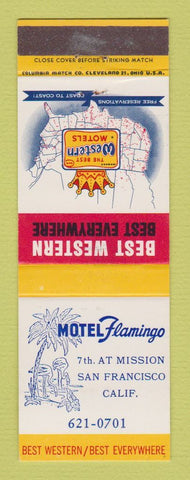 Matchbook Cover - Best Western Motel Flamingo San Francisco CA
