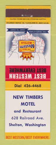 Matchbook Cover - Best Western New Timbers Motel Shelton WA