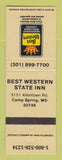 Matchbook Cover - Best Western State Inn Camp Spring MD
