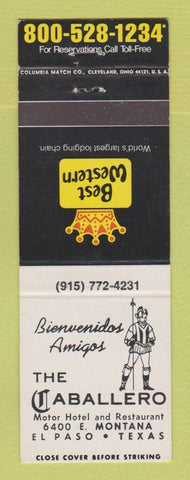 Matchbook Cover - Best Western Caballero El Paso TX