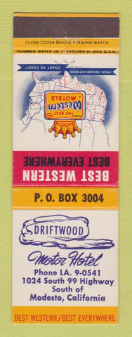 Matchbook Cover - Best Western Driftwood Motor Hotel Modesto CA