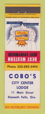 Matchbook Cover - Best Western Cobo's Klamath Falls OR