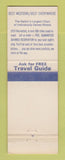 Matchbook Cover - Best Western Garden Villa Motel Roseburg OR