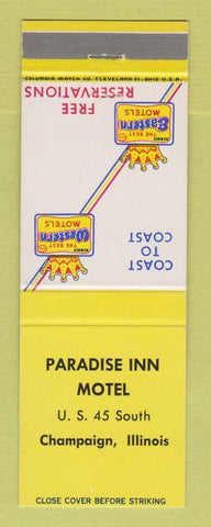 Matchbook Cover - Best Western Paradise Inn Motel Champaign IL