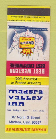 Matchbook Cover - Best Western Madera Valley Inn CA WEAR