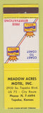 Matchbook Cover - Best Western Meadow Acres Motel Topeka KS