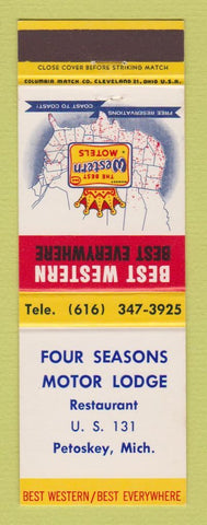 Matchbook Cover - Best Western Four Seasons Motor Lodge Petoskey MI