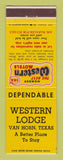 Matchbook Cover - Best Western Western Lodge Van Horn TX