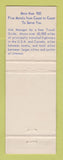 Matchbook Cover - Best Western Parkside Inn Motel Freson CA