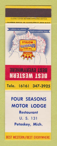 Matchbook Cover - Best Western Four Seasons Motor Lodge Petoskey MI