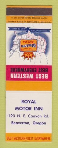 Matchbook Cover - Best Western Royal Motor Inn Beaverton OR