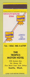 Matchbook Cover - Best Western Tropics Motor Hotel Seattle WA