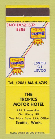 Matchbook Cover - Best Western Tropics Motor Hotel Seattle WA