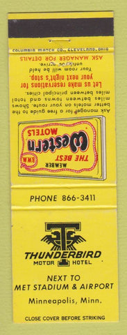 Matchbook Cover - Best Western Thunderbird Motor Hotel Minneapolis MN