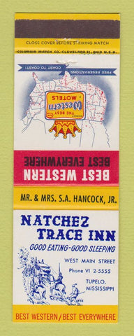 Matchbook Cover - Best Western Natchez Trace Inn Tupelo MS