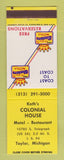 Matchbook Cover - Best Western Koth's Colonial House Taylor MI