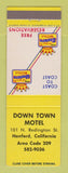 Matchbook Cover - Best Western Down Town Motel Hanford CA