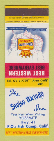 Matchbook Cover - Best Western Swiss Melody Inn Fish Camp CA