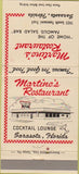 Matchbook Cover - Martine's Restaurant Sarasota FL 30 Strike