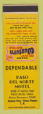 Matchbook Cover - Best Western Paso Del Norte Motel Palo Alto CA