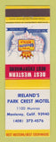 Matchbook Cover - Best Western Ireland's Park Crest Motel Monterey CA