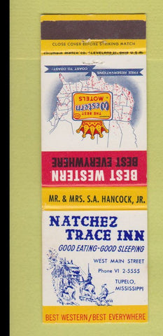 Matchbook Cover - Best Western Natchez Trace Inn Tupelo MS