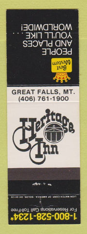Matchbook Cover - Best Western Heritage Inn Great Falls MT