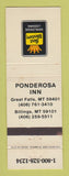 Matchbook Cover - Best Western Ponderosa Inn Billings MT Great Falls WEAR