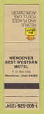 Matchbook Cover - Best Western Wendover Motel UT