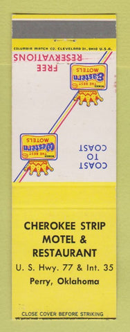 Matchbook Cover - Best Western Cherokee Strip Motel Perry OK