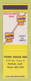 Matchbook Cover - Best Western Town House Inn Fairfield CA