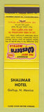 Matchbook Cover - Best Western Shalimar Hotel Gallup NM
