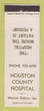 Matchbook Cover - Houston County HOSpital Warner Robins GA