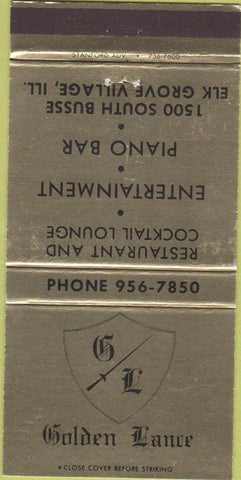 Matchbook Cover - Golden Lance Restaurant Elk Grove Village IL 30 Strike