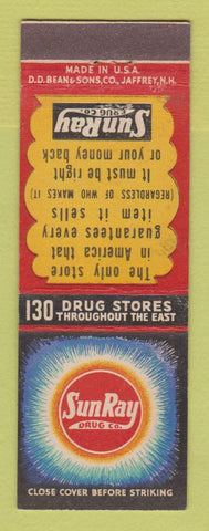 Matchbook Cover - Sun Ray Drug Stores DD Bean