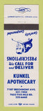 Matchbook Cover - Kunkel Apothecary Cincinnati OH