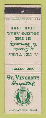 Matchbook Cover - St Vincents Hospital Toledo OH 1955 WEAR
