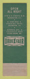 Matchbook Cover - Drug Fair Stores Washington DC