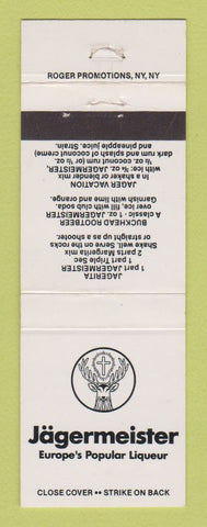 Matchbook Cover - Jagermeister Liquor WRITTEN COMMENT