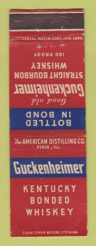 Matchbook Cover - Guckenheimer Whiskey Pekin IL WEAR