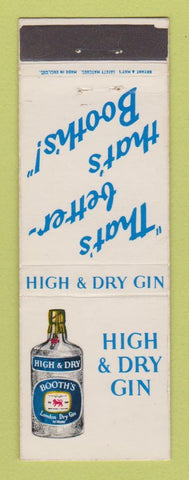 Matchbook Cover - High & Dry Gin UK England Booth's