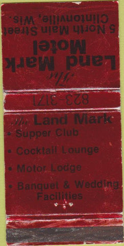Matchbook Cover - Land Mark Motel Clintonville WI WEAR 30 Strike